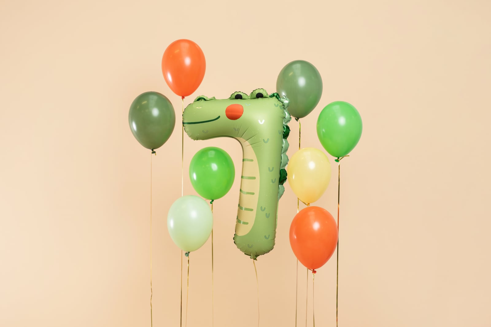 Balon folie Numărul 7 - Crocodilul, 56x85 cm, mix (1 pachet / 1 buc.)