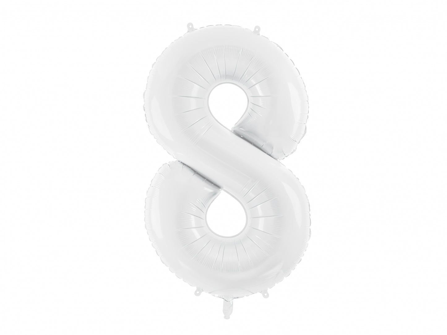 Balon folie Numărul "8", 86 cm, alb (1 pachet / 1 buc.)