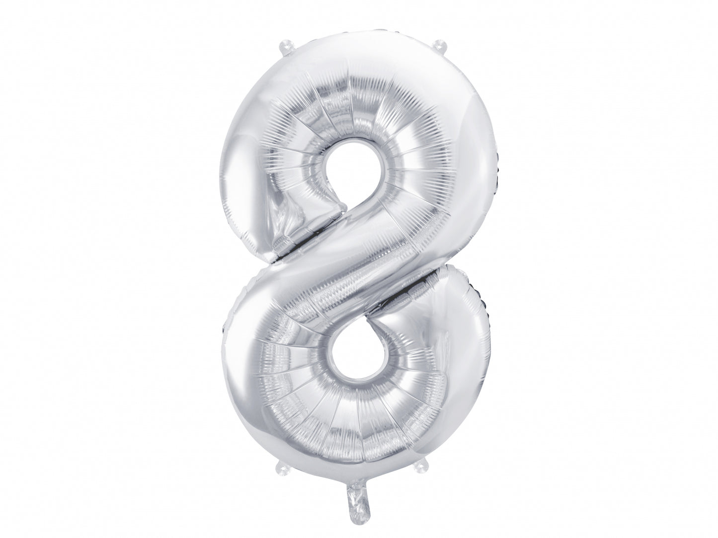 Balon folie Numărul "8", 86 cm, argintiu (1 pachet / 1 buc.)