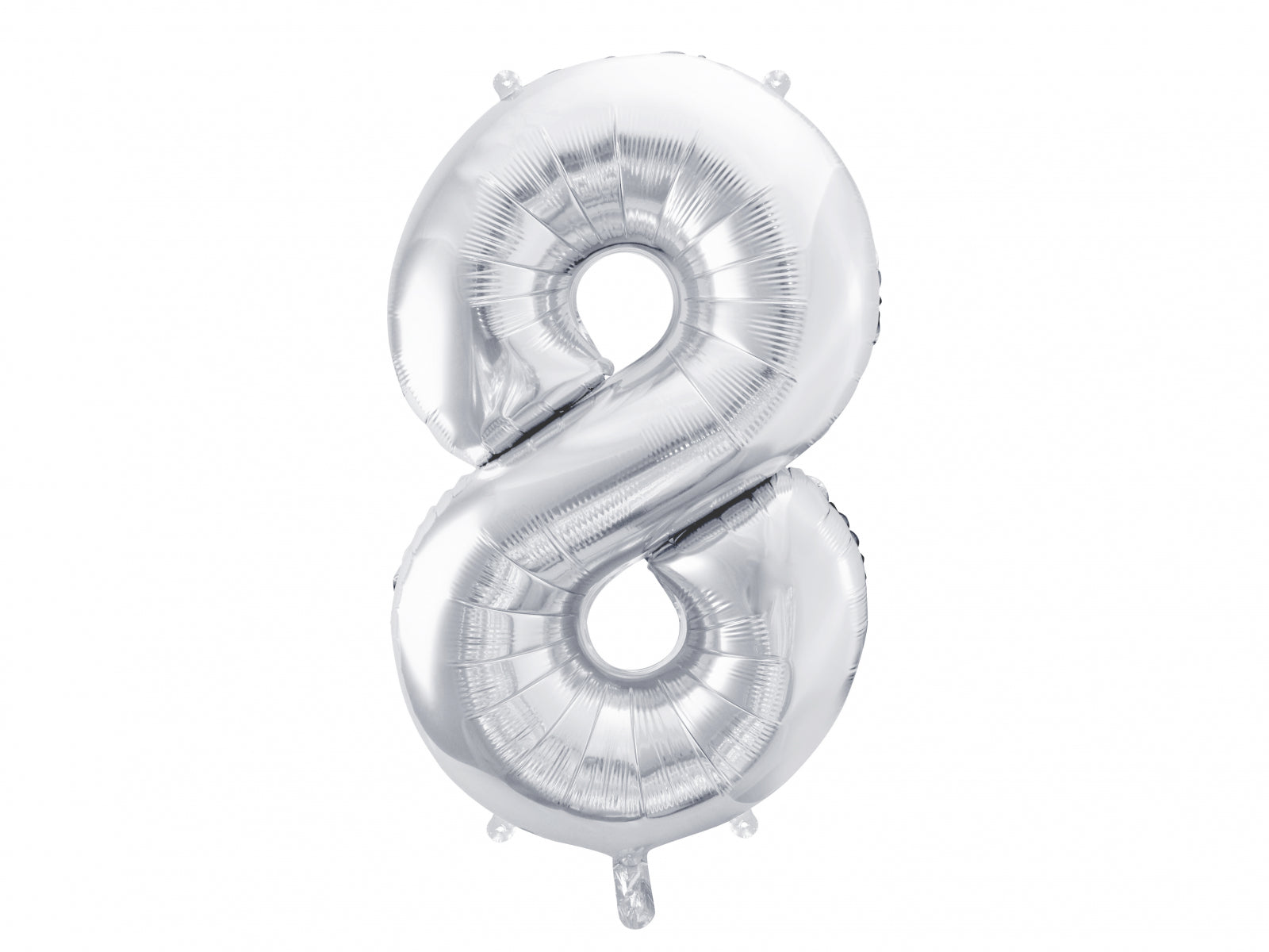 Balon folie Numărul "8", 86 cm, argintiu (1 pachet / 1 buc.)