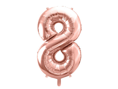Balon folie Numărul "8", 86 cm, roz auriu (1 pachet / 1 buc.)