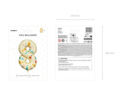 Balon folie Numărul 8 - Sarpe, 55x88 cm, mix (1 pachet / 1 buc.)
