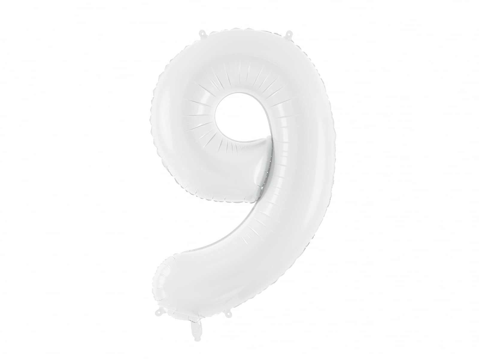 Balon folie Numărul "9", 86 cm, alb (1 pachet / 1 buc.)