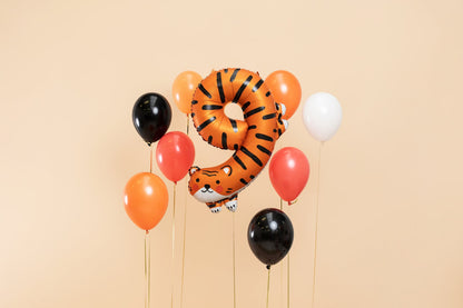 Balon folie Numărul 9 - Tigru, 64x87 cm, mix (1 pachet / 1 buc.)