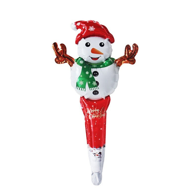 Balon Om de Zapada, Klevo, din Folie de Aluminiu, de Mana, Tema Craciun, 29.5x61.5cm, Multicolor