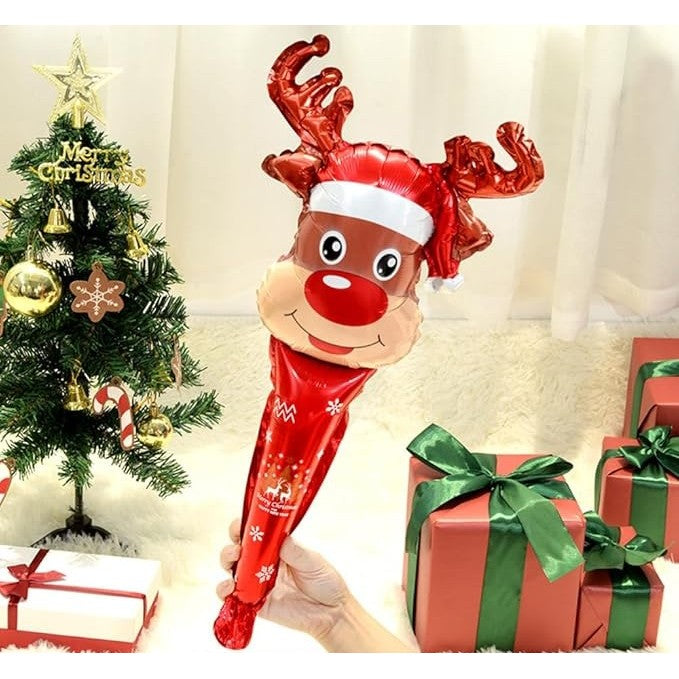 Balon Ren, Klevo, din Folie de Aluminiu, de Mana, Tema Craciun, 29 x 62 cm, Maro