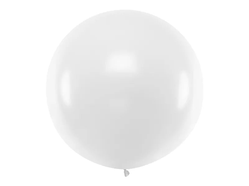 Balon rotund 1m, alb pastel