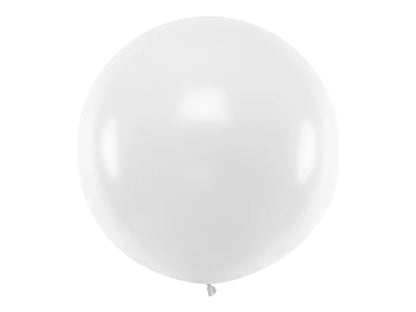 Balon rotund 1m, alb pastel