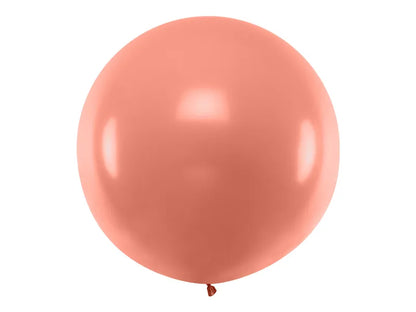 Balon rotund 1m, auriu-roz metalic