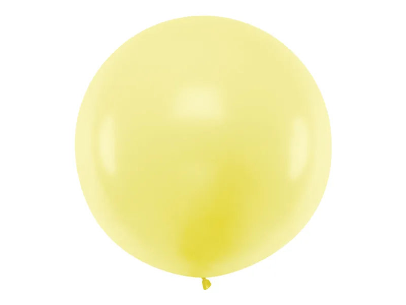 Balon rotund 1m, galben deschis pastel