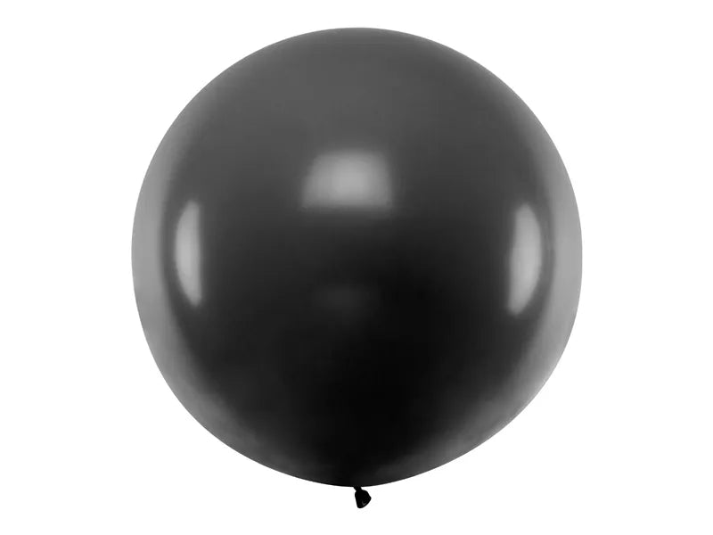Balon rotund 1m, negru pastel