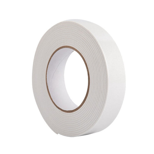 Banda Dubla Adeziva, Klevo, Banda Adeziva cu Burete, pentru Cadouri si Ambalaje, 3 m, Latime 2.5 cm, Alb