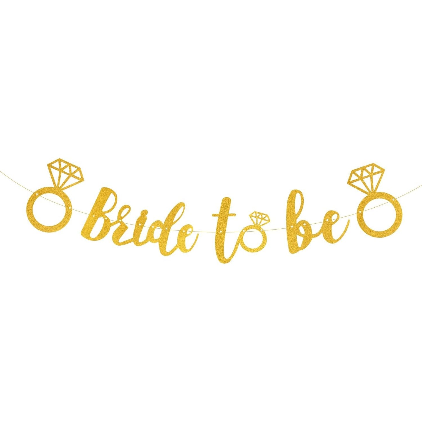 Banner Bride To Be, Klevo, Dimensiune 30x20 cm, Rola de Ata Inclusa, Tematica Nunta, Decoratiune Party, Auriu