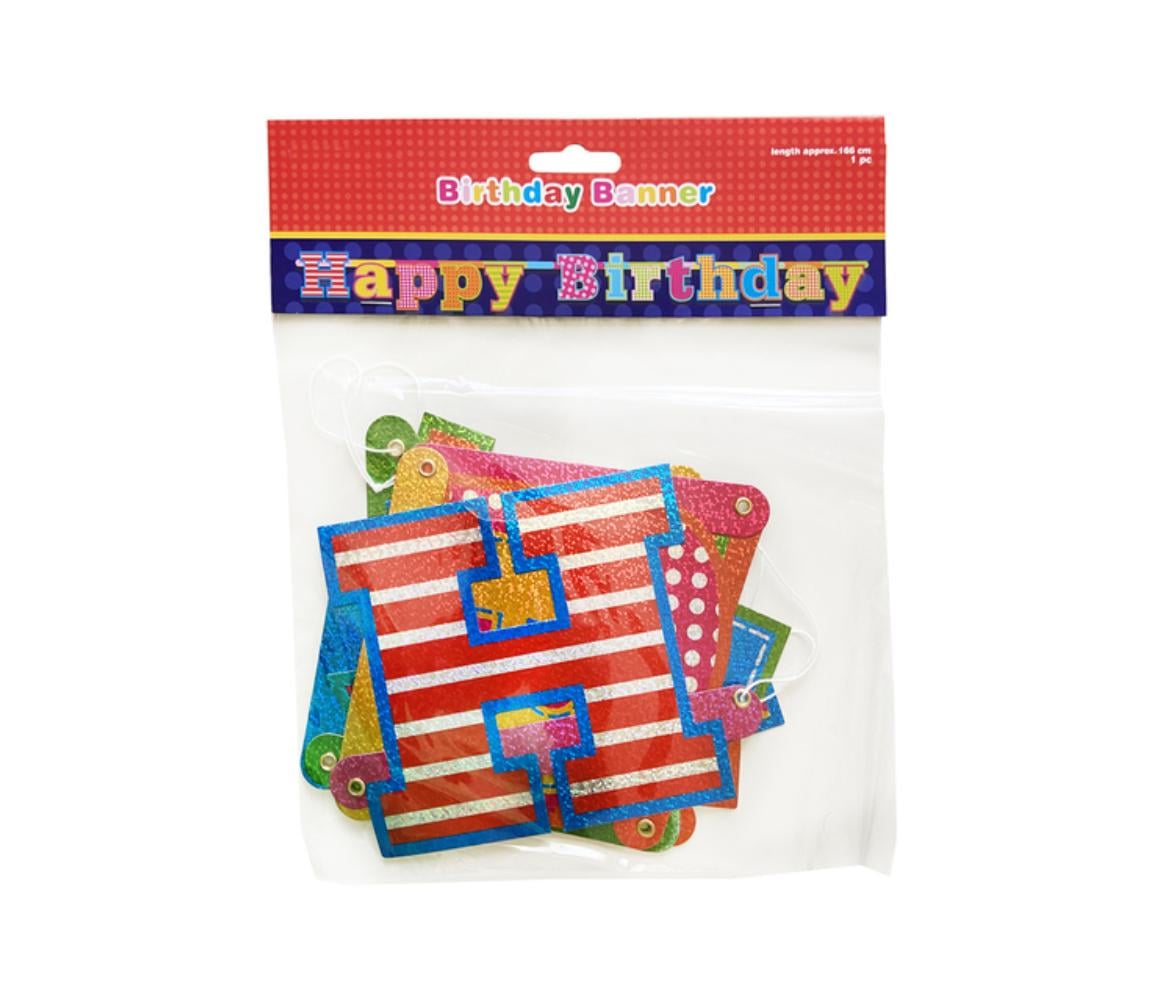 banner cu inscriptia Happy Birthday ,holograma 166cm