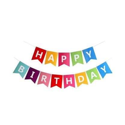 Banner Happy Birthday 100x200 cm, Klevo, Dimensiune Stegulet 11.5x16.5 cm, Rola de Ata Inclusa, Multicolor