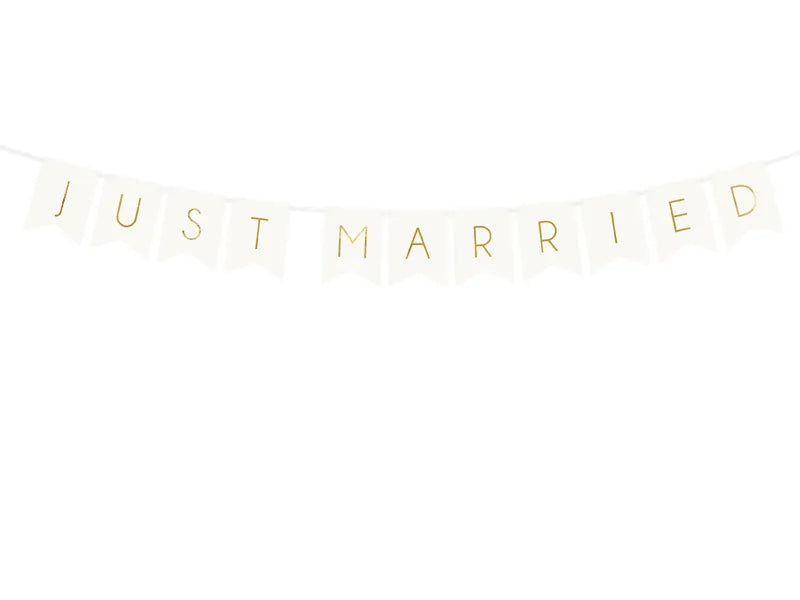 Banner Just Married, alb, 15 x 155 cm