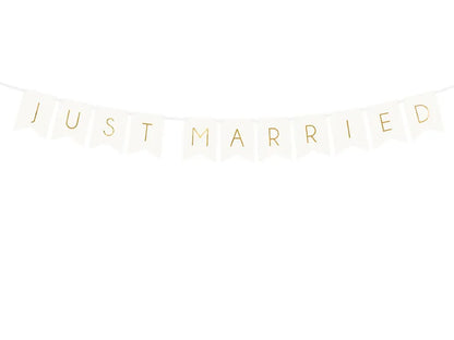 Banner Just Married, alb, 15 x 155 cm