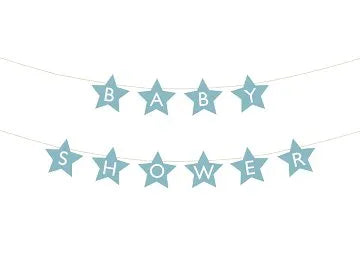 Banner pentru petrecere de baby shower, 290x16,5 cm, albastru deschis