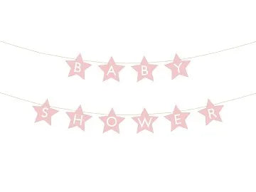 Banner pentru petrecere de baby shower, 290x16,5 cm, roz deschis