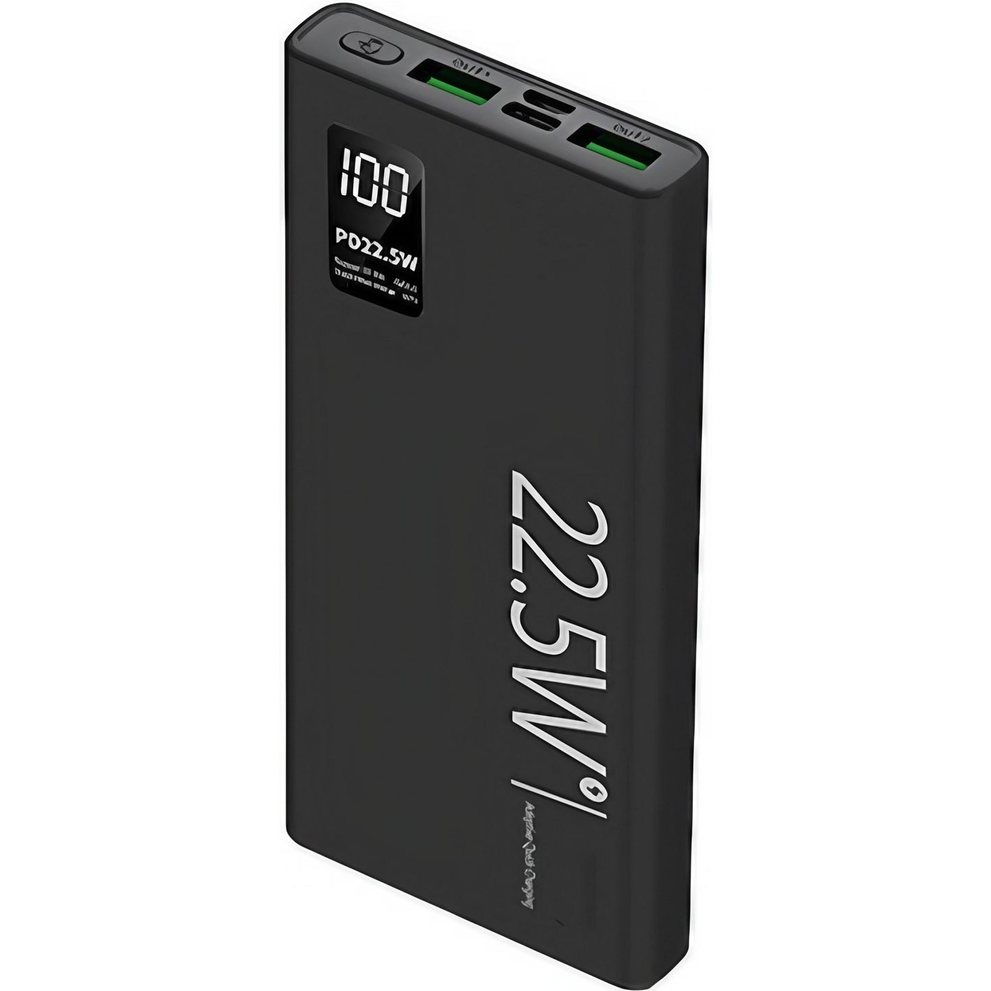 Baterie Externa Powerbank, Klevo, Ultra-Subtire cu Ecran Digital, Compatibilitate Universala, TYPE-C si USB x2, 10000 mAh, Power Delivery 22.5W, 144x66x16 mm, Negru