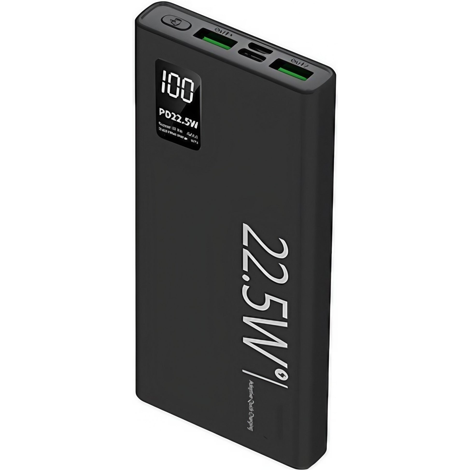 Baterie Externa Powerbank, Klevo, Ultra-Subtire cu Ecran Digital, Compatibilitate Universala, TYPE-C si USB x2, 10000 mAh, Power Delivery 22.5W, 144x66x16 mm, Negru