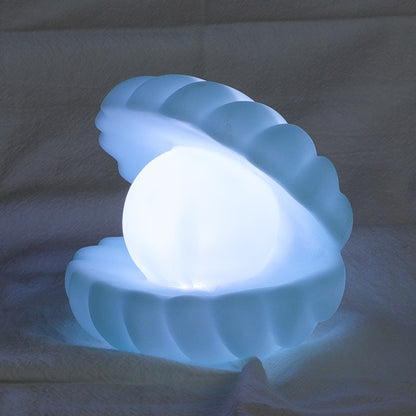 Lampa de Veghe, Klevo, Model Scoica cu Perla, Lumina Calda, 10 x 8.5 cm, Led, Baterii Incluse 3 x LR44, Albastru