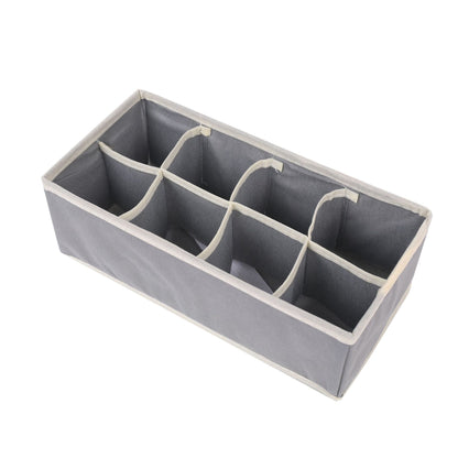 Cutie De Depozitare, Klevo, Pentru Lenjerie, Sosete Si Sutiene, Material Textil, 8 Compartimente, 32 x 16 x 10 cm, Culoare Gri