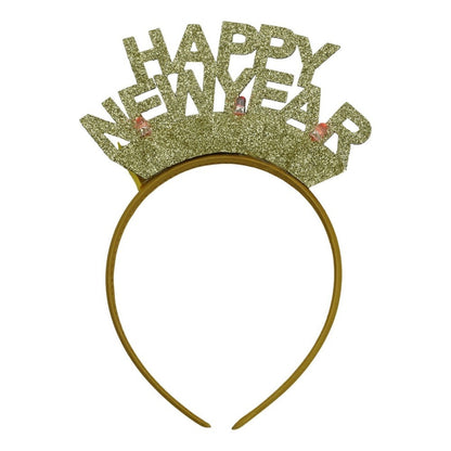 Bentita/cerc Happy Newyear, culoare auriu, marime standard, Klevo