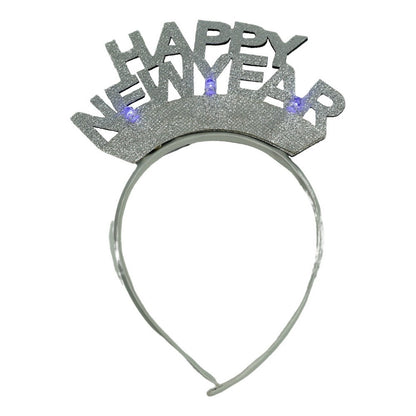 Bentita/cerc Happy Newyear, culoare gri metalic, marime standard, Klevo