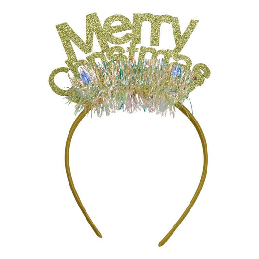 Bentita/cerc Mery Cristmas, culoare auriu cu beteala, marime standard, Klevo