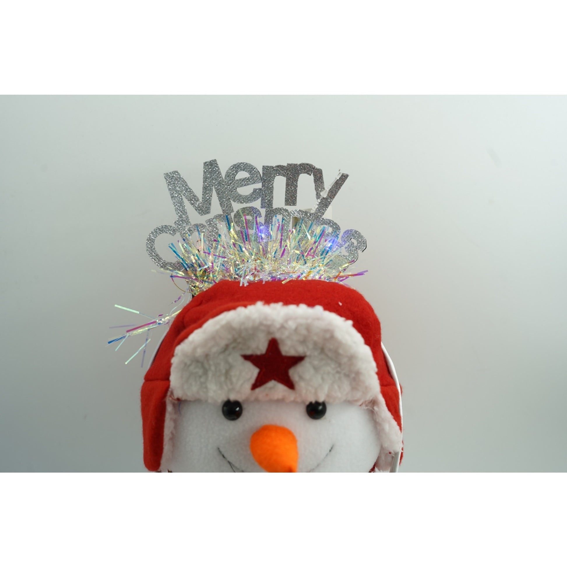 Bentita/cerc Mery Cristmas, culoare gri metalic cu beteala, marime standard, Klevo