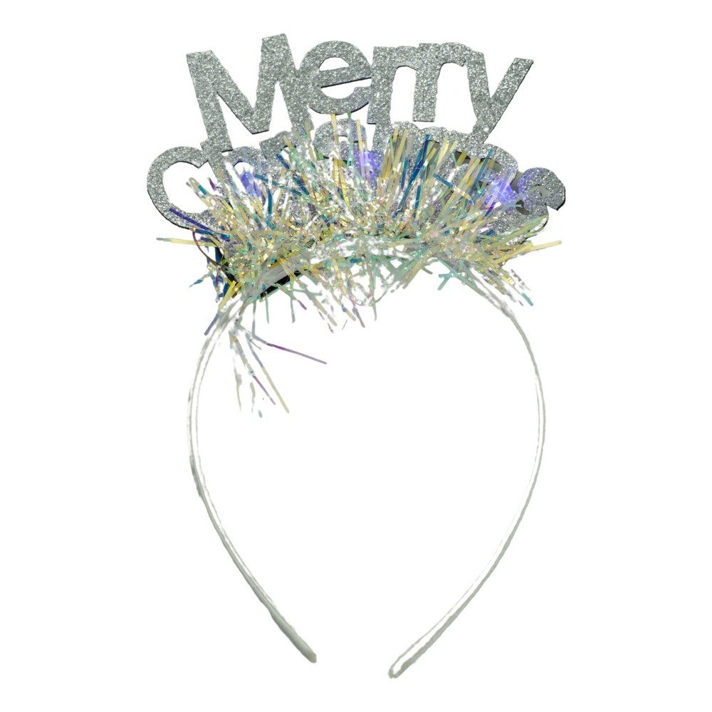 Bentita/cerc Mery Cristmas, culoare gri metalic cu beteala, marime standard, Klevo