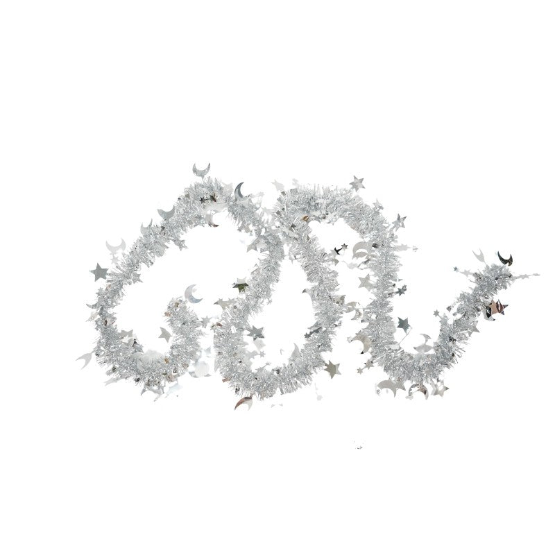 Beteala Craciun, Klevo, argintiu, marimea: 2 m x 9 cm x 5 cm material:folie PVC, interior/exterior
