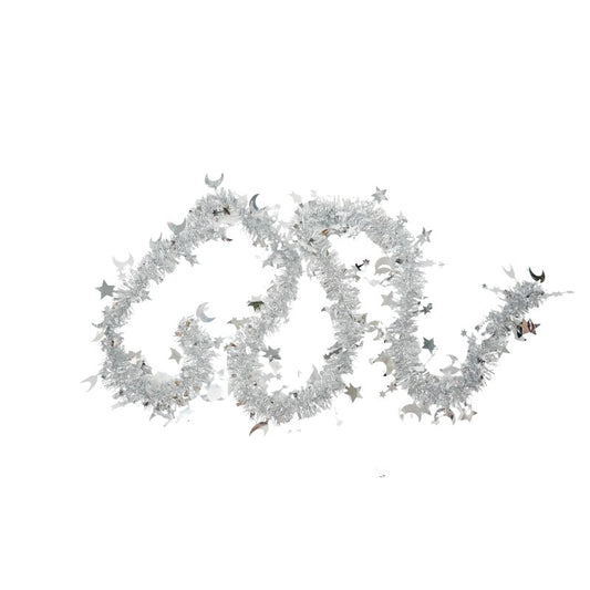 Beteala Craciun, Klevo, argintiu, marimea: 2 m x 9 cm x 5 cm material:folie PVC, interior/exterior
