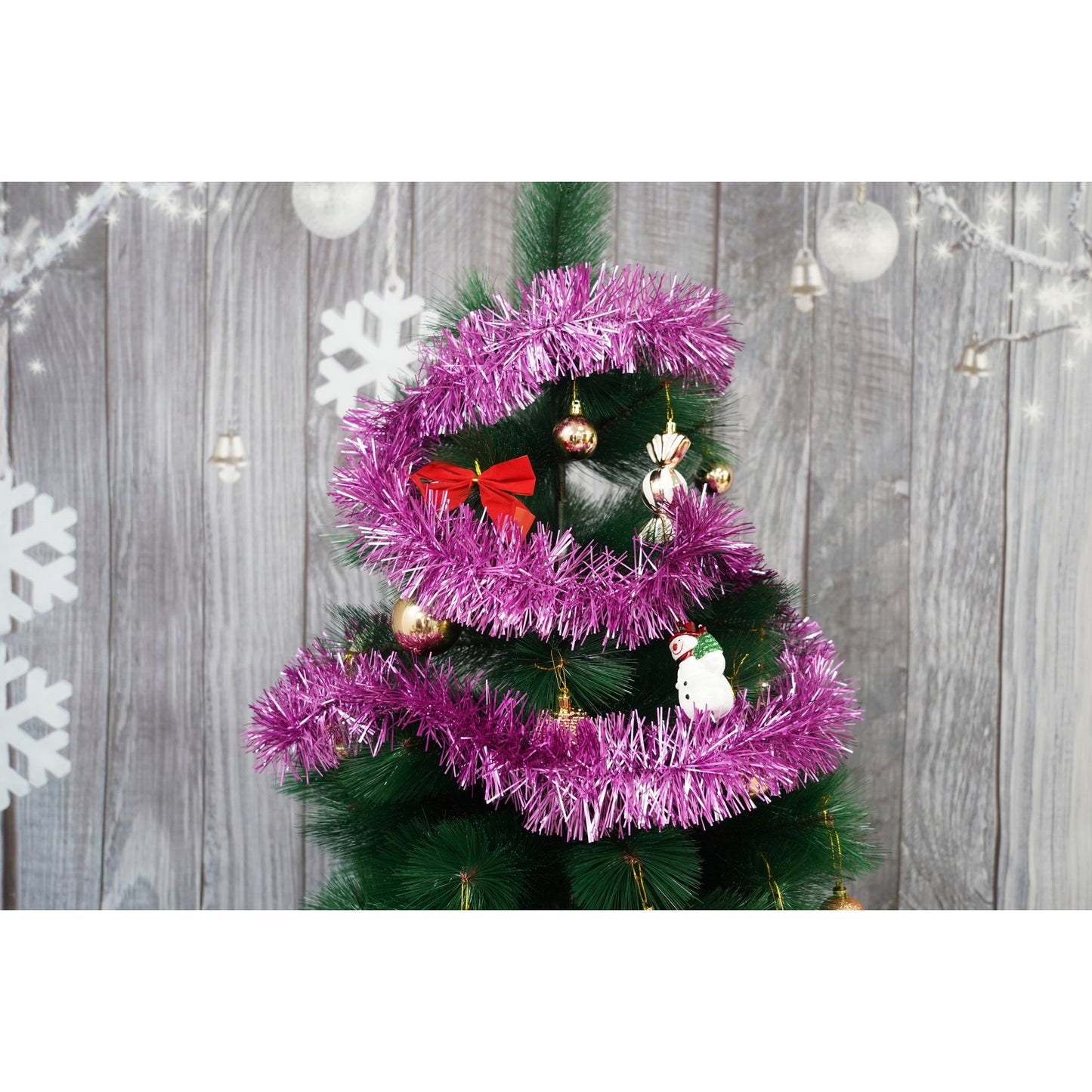 Beteala Craciun, Klevo, roz, marimea: 2 m x 9 cm material:folie PVC, interior/exterior