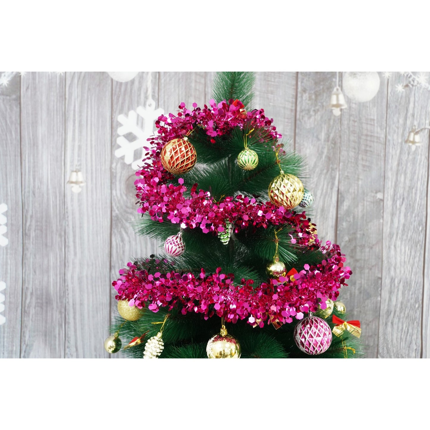 Beteala Craciun, Klevo, roz, marimea: 2 m x 9 cm material:folie PVC, interior/exterior