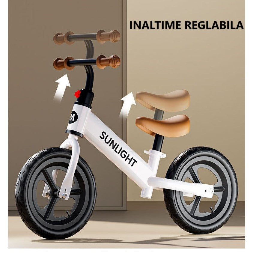 Bicicleta de Echilibru, Pentru Copii, Klevo, Fara Pedale, Cu Doua Roti, 2-6 Ani, Inaltime Reglabila, 82 x 55 x 45 cm, Alb