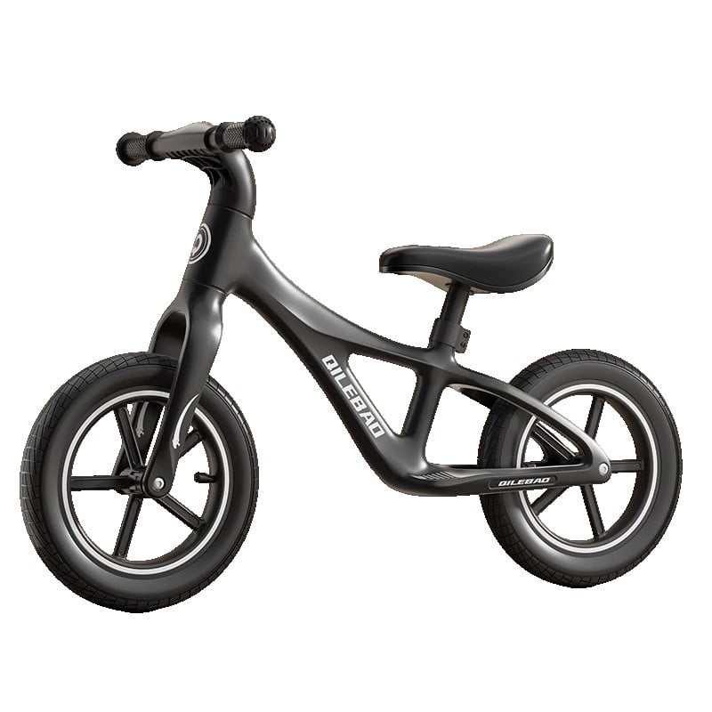 Bicicleta pentru Copii, Klevo, Fara Pedale, Pentru 2-6 Ani, 2 Roti Silentioase, Sa Reglabila 43 - 58 cm, din Plastic si Fibra de Sticla, 88 x 56 x 43 cm, Negru