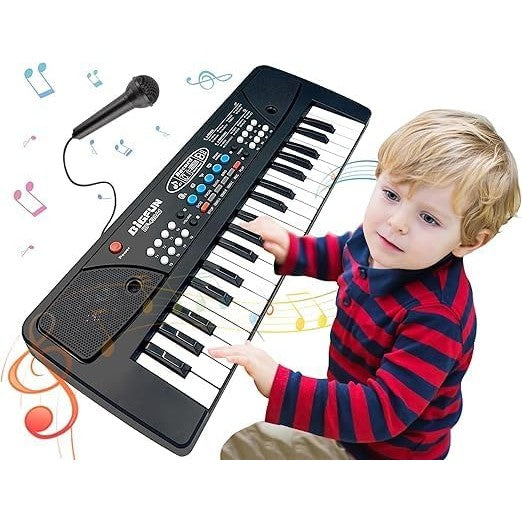 Orga Electronica cu Microfon, Klevo, 37 Chei, din Plastic, Efecte Muzicale, Inregistrare Sunet, 43 x 16 x 5.4 cm, Negru