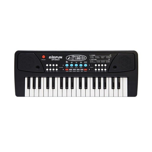 Orga Electronica cu Microfon, Klevo, 37 Chei, din Plastic, Efecte Muzicale, Inregistrare Sunet, 43 x 16 x 5.4 cm, Negru