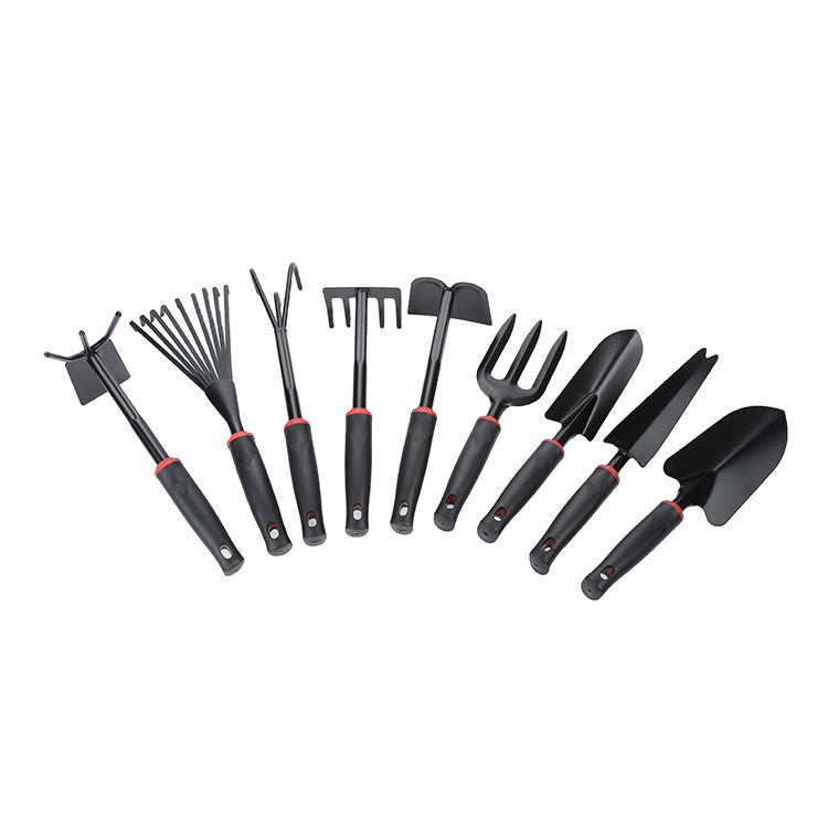 Set 9 Unelte de Gradina Klevo, pentru Plantare Prelucrare Sol si Ingrijire Plante, Material PVC si cardboard, 25 x 14.5 cm, negru