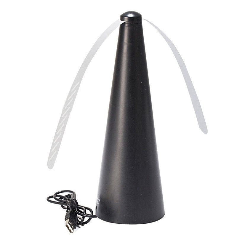Ventilator Exterior, Klevo, Repelent pentru Muste/Tantari, Cablu USB, Slot Baterii, 9 x 9 x 20 cm, Negru