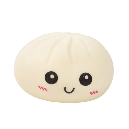 Jucarie Interactiva Dumpling Squishy, Klevo, Model Cifla Aburita, Jucarie Antistres pentru Copii si Maturi, Efect Calmant cu Revenire Lenta, 10 x 10 cm, Bej