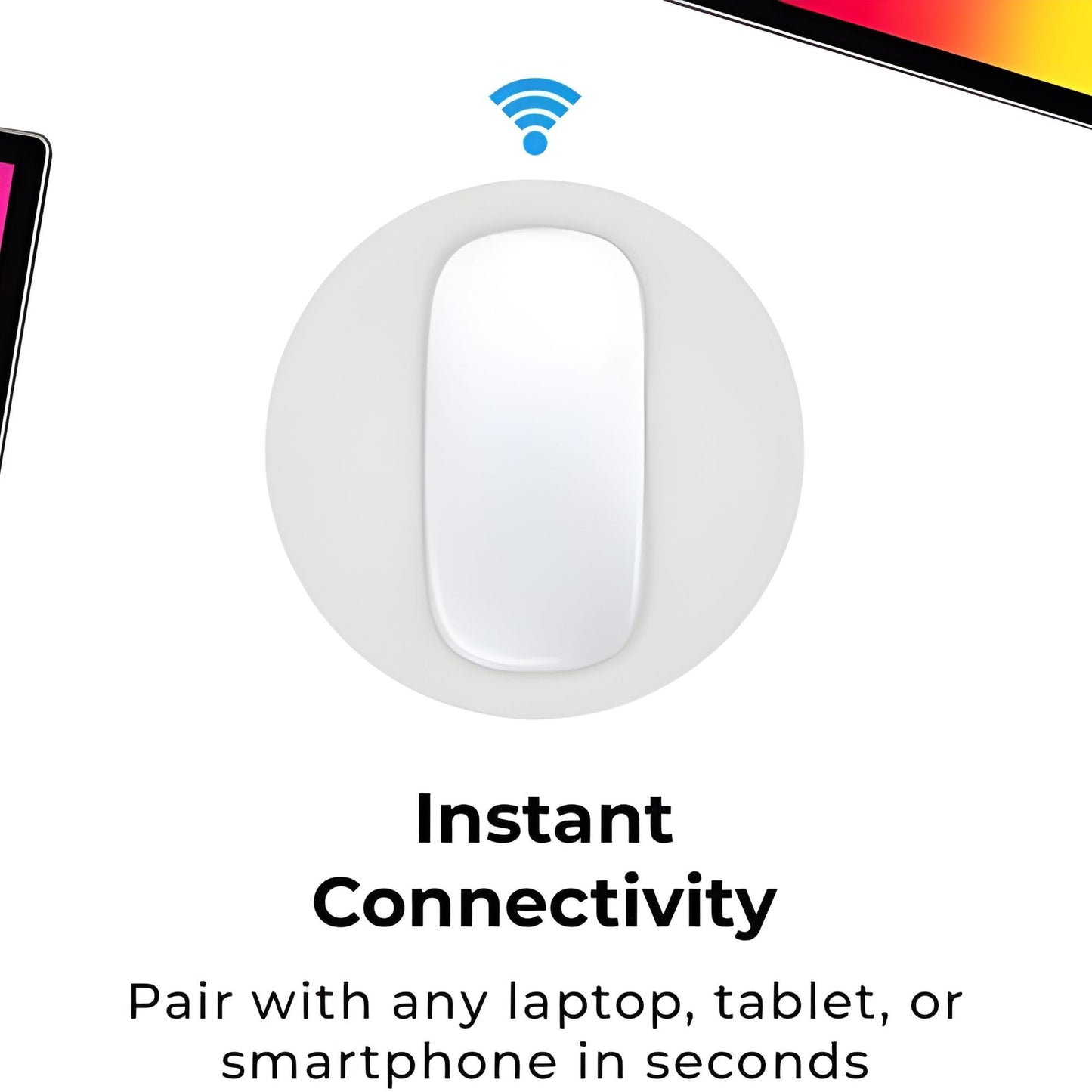 Mouse Wireless cu Gesturi, KLEVO, Bluetooth + 2.4GHz, Reincarcabil USB, Ultra Subtire, 1600 DPI, Silentios, Design Elegant si Compact, Compatibil cu Laptop/PC, Telefon si Tableta, Ideal pentru Birou si Calatorii, Alb