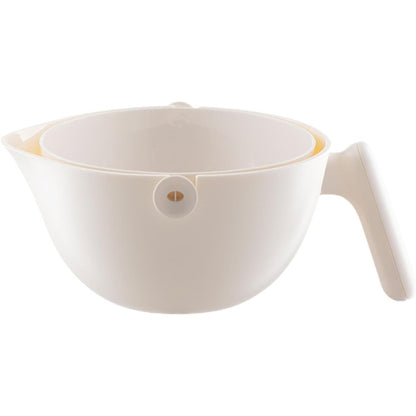 Bol cu Doua Straturi, Klevo, pentru Fructe, Legume, cu Cos de Scurgere a Apei, 2L, din ABS+PP, 29.9 x 22.5 x 11.8 cm, Alb