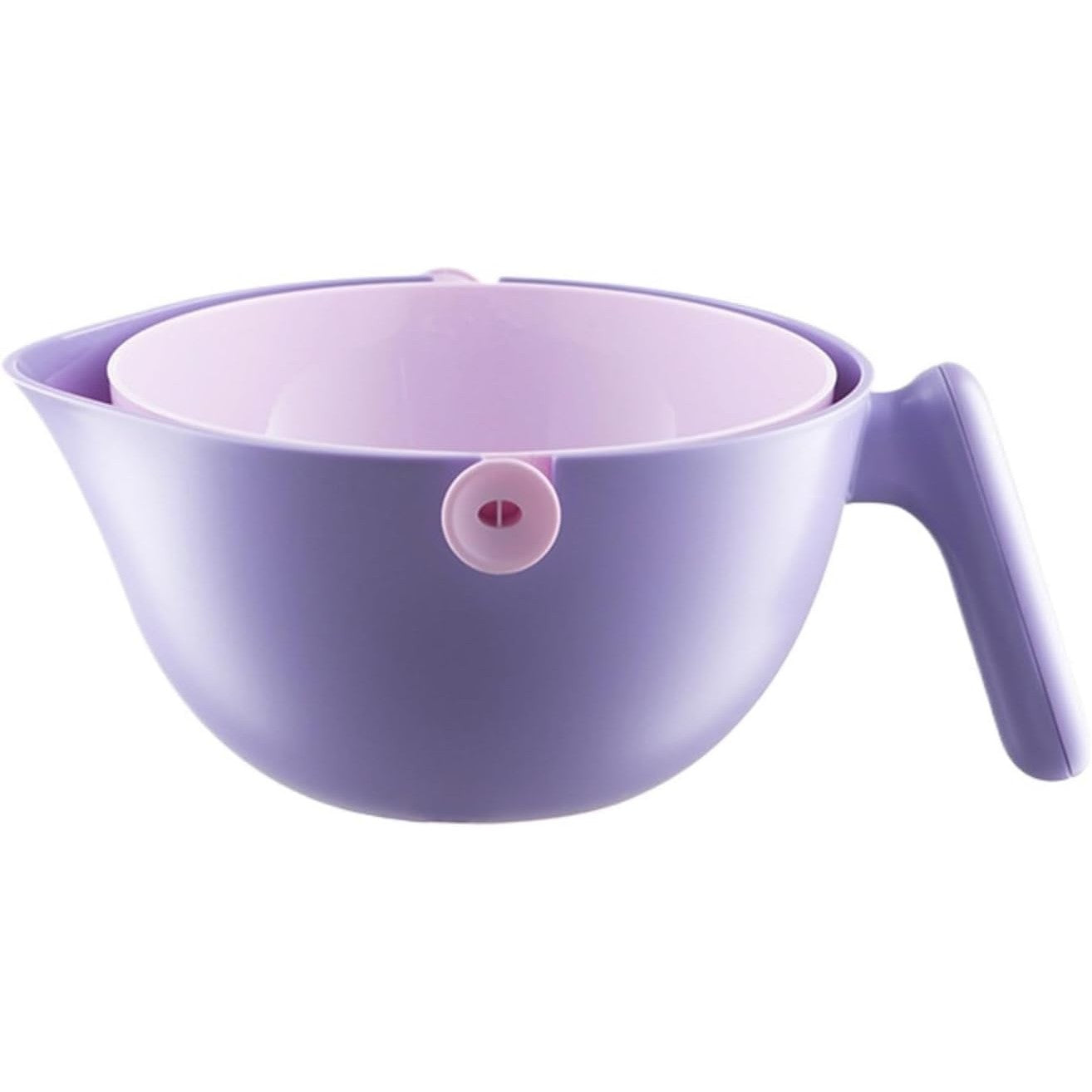 Bol cu Doua Straturi, Klevo, pentru Fructe, Legume, cu Cos de Scurgere a Apei, 2L, din ABS+PP, 29.9 x 22.5 x 11.8 cm, Mov