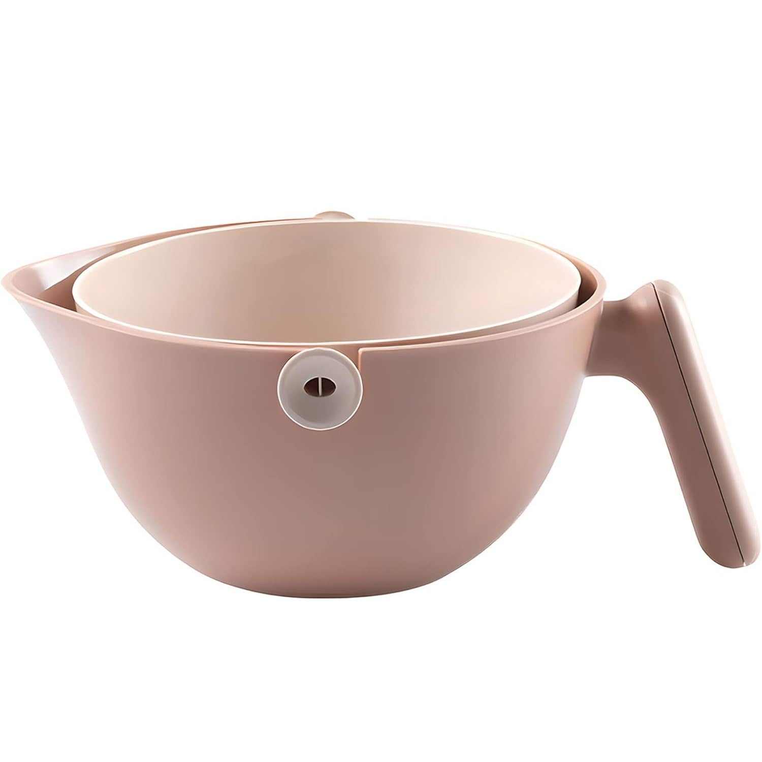 Bol cu Doua Straturi, Klevo, pentru Fructe, Legume, cu Cos de Scurgere a Apei, 2L, din ABS+PP, 29.9 x 22.5 x 11.8 cm, Maro