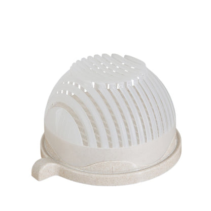 Bol Feliator pentru Salata, Klevo, Castron Multifunctional pentru Legume si Fructe, pentru Spalat si Taiat Legumele, cu Scurgere si Tocator, Ergonomic, Protectie pentru Maini, 21x18.5x11.5 cm, Alb