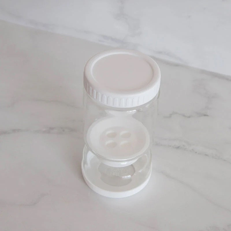Borcan de Muraturi, Klevo, Borcan cu Separator Divizat de 34oz pentru Lichide, Ermetic, Termorezistent, Tip Clepsidra, 800 ml, 21 x 11 x 11 cm, Alb