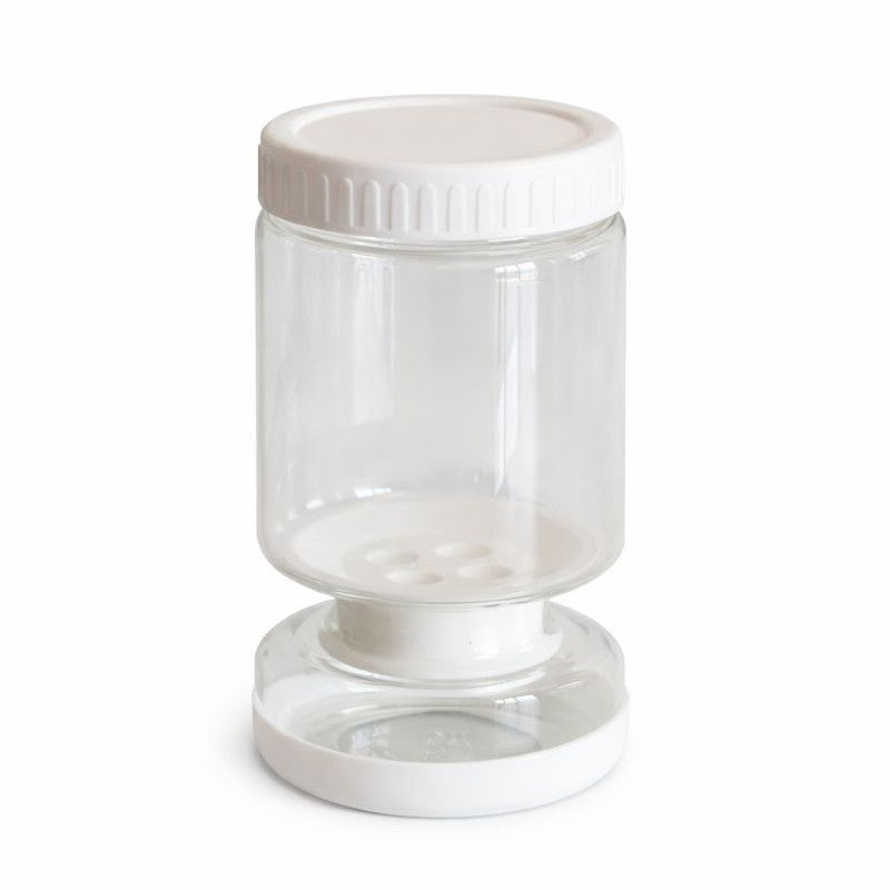 Borcan de Muraturi, Klevo, Borcan cu Separator Divizat de 34oz pentru Lichide, Ermetic, Termorezistent, Tip Clepsidra, 800 ml, 21 x 11 x 11 cm, Alb